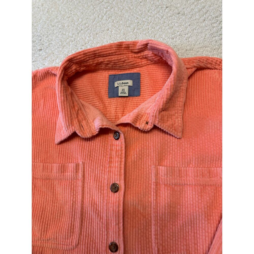 LL Bean Womens Long Sleeve Corduroy Shirt Size 2X - Picture 2 of 6